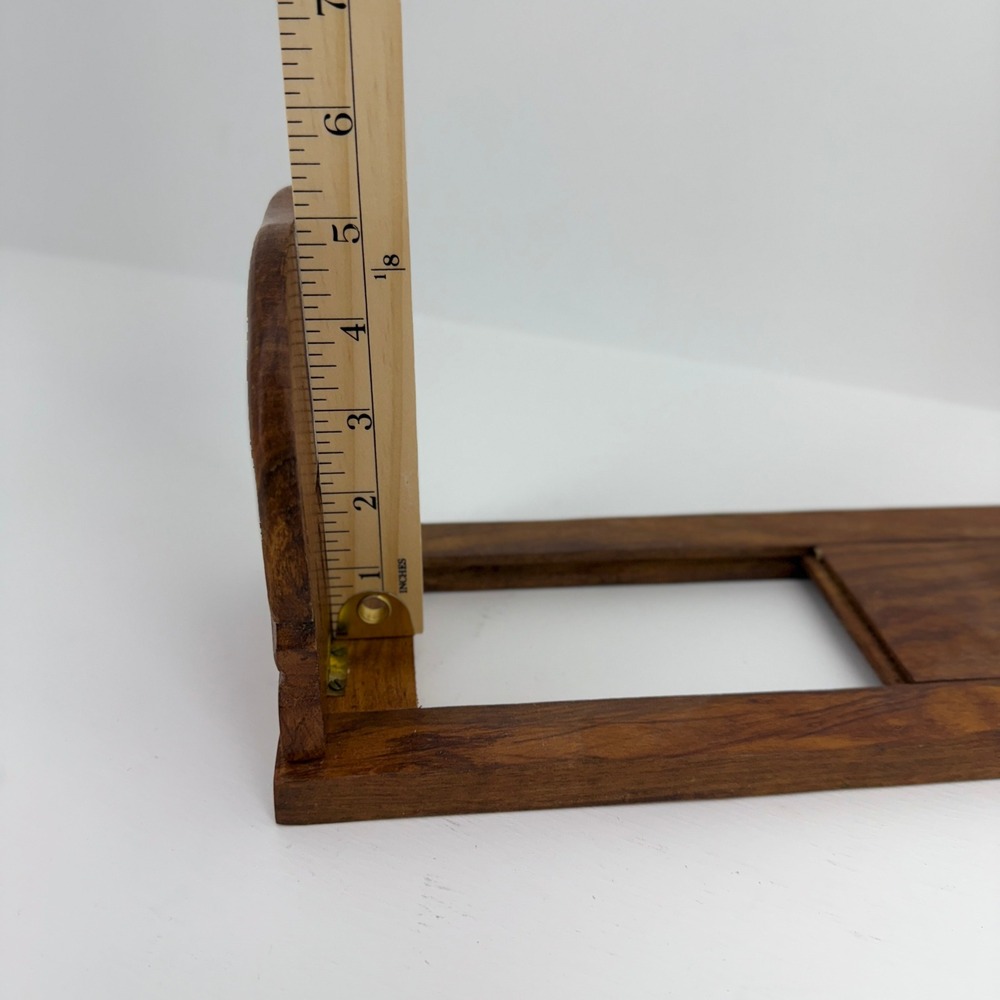 Hand Carved Wooden Elephant Sliding Bookrack Adjustable Folding Book Ends Brown - Picture 6 of 10